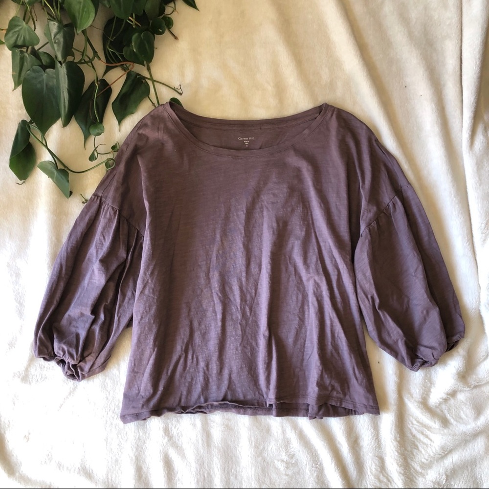 Garnet Hill Balloon Sleeve Organic Cotton T-Shirt